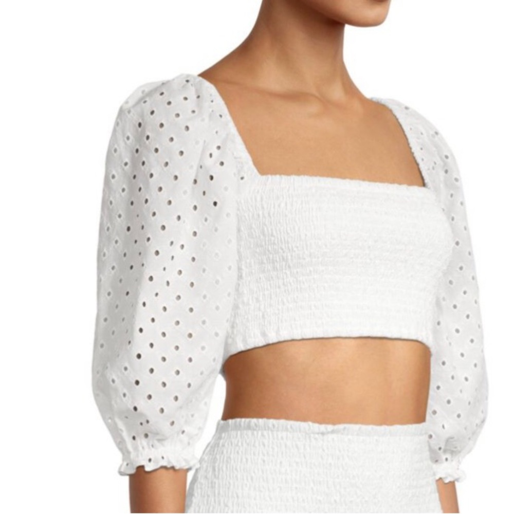 Likely Hanner Eyelet Lace Crop Top.